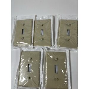 Leviton‎ 86001 Ivory Bakelite 1-Gang Toggle Wallplate Lot of 5 NEW